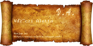 Váczi Aletta névjegykártya